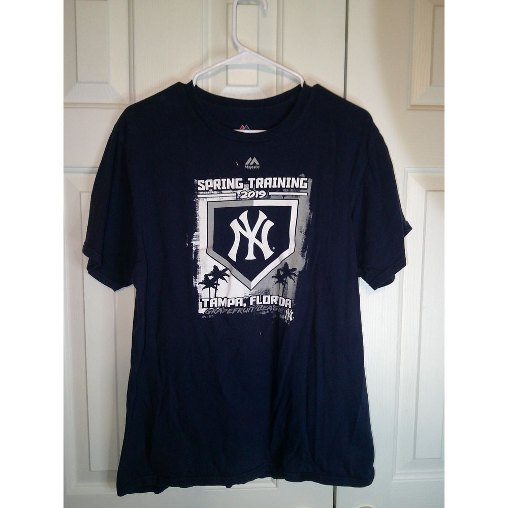 MLB Majestic NY Yankees Spring Training 2019 Tampa Florida Baseball TShirt Large
